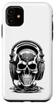 iPhone 11 Skull with Headphones and Brain Case