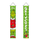 God Jul Grinch Banners Hängande Julpar Dörr Dekor F