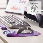 Fellowes Crystals Gel Mouse Mat with Wrist Support, Purple, 9"*7.5"