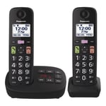 Panasonic KX-TGU132EB Twin Big Button Cordless Phone Hearing Aid Compatible