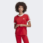 adidas 3 STR Tee T-Shirt Femme Lush Red/White (Taille Fabricant: 34)