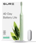 SURI Electric Toothbrush—Sustainable Electric Toothbrushes Adults, Slim Sonic Toothbrush & Accessories, 40-Day Battery, 2 Modes, Travel Toothbrush, Ideal Christmas Gifts for Women & Gifts for Men