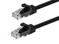 Monoprice Cat5e 50ft Black Patch Cable UTP 24AWG 350MHz Pure Bare Copper Snagless RJ45 Flexboot Series Ethernet Cable