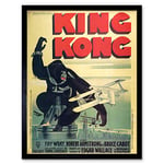 Wee Blue Coo Film Movie King Kong Wray Armstrong French Art Print Framed Poster Wall Decor 12X16 Inch