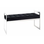 Banc Design en Velours "Noja" 100cm Noir