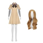 M3gan Cosplay kostymklänning Ai Doll Robots Tusen och tjugotre Megan Uniform Full Set Outfit för barn och vuxna kostymer Costume wig M