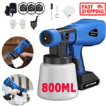 Cordless Electric Paint Spray Gun Fence Brick Walls Industrial Home w/ Battery