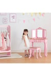 Gisele Kids Dressing Table Vanity Set With Mirror Stool & LED Lights