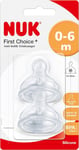 NUK First Choice+ Baby Bottle Teat 0-6 Months Silicone Medium Hole Anti-Colic