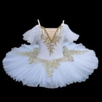 Girl's Professional Balett Tutu Klänningar Balett white2 130cm