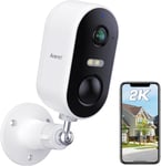 2K Caméra Surveillance WiFi Extérieure sans Fil Solaire, Camera IP Batterie Extérieure, 24/7, Pan/Tilt, AI Détection de Mouvement/Son, Étanche IP65, Vision Nocturne, Audio Bidirectionnel, Alexa