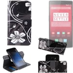 For OnePlus One Flip Wallet PU Leather Case Cover Stand Card Holder Pattern