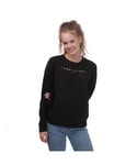 Tommy Hilfiger Womenss Linear Sweatshirt in Black Cotton - Size Large