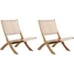 Lot de 2 fauteuils de jardin VERONE en bois d'acacia FSC et corde naturelle