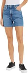 Calvin Klein Jeans Women's Mon Fit High Waist Denim Shorts, Blue (Denim Medium), 24W