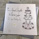 WHITE COTTON CARDS Code XLBd2 To A Special Daughter and Son-in-Law on Your Wedding Day Handmade Large Wedding Card