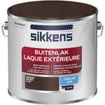 Sikkens - Peinture Laque Extérieure Bois et Fer - Finition tendue, sous-couche intégrée, facile à appliquer - Satin Brun Foncé 2,5 l