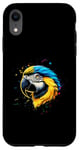 iPhone XR Blue Yellow Macaw Face T-Shirt Watercolor Macaw Case