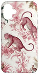 iPhone 16 Plus French Pink Toile Chinoiserie with Flowers, Leopards Case