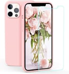 Coque Silicone TPU Rose + Verre Trempe Pour iPhone 13 Mini Little Boutik®