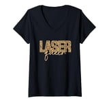 Womens Laser Queen Hair Removal Aesthetic Nurse Laser Tech V-Neck T-Shirt