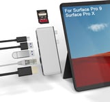 Station d'accueil Surface Pro X USB avec 4K HDMI, avec Port Ethernet Gigabit, Transport Haute Vitesse 2 Ports USB 3.0, USB-C, Adaptateur SD/TF pour Lecteur de Carte Momery pour Surface Pro X