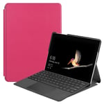 Microsoft Surface Go 10 skyddsfodral syntetläder plast stående - Rosenröd