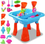 Sand and Water Table Garden Activity Blue Sandpit Play Set Kids Toy Sand Toy Fun