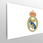 Licensed Décor Madrid Single Headboard-100cm (w) x 75cm (h) -Full Colour Crest on White Réglable, Vinyl, Tête de lit Simple Real Madrid-100 cm (l) x 75 cm (H) -Crête en Couleur sur Blanc