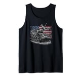 Funny M4 Sherman World War 2 Cat and Bigfoot Electric Guitar Tank Top