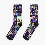 Chaussettes Taille Unique 44 Us Présidents Collage Mosaic - Art Mural Nouveauté Fantaisie Motif Fou Équipage Décontracté Pour Hommes Femmes