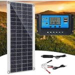 300W 12V Solpanel, Solpanel Kit, Batteriladdare Kit med 60A Solladdningsregulator för Husbil, Yacht, Utomhus, Trädgård, Belysning - Perfekt