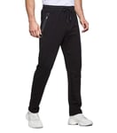 Tansozer Pantalon Jogging Homme Pantalon Survetement Homme Coton Sport Bas de Jogging Homme Pantalon Sudation Jogger Training Pants Pantalon Running Homme Noir L