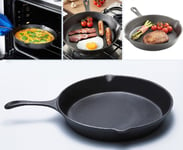 Pre Seasoned Cast Iron Skillet Frying Pan Oven Safe Grill Cookware Griddle Pan