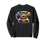 Colorful Line Art Vintage Telephone Landline Dial Sweatshirt