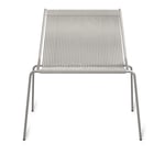 Thorup Copenhagen - Noel Lounge, Brushed stainless steel base, Upholstered seat and back, wool flag halyard, fair grey - Fåtöljer - Kasper Thorup - Silver,Grå - Bomull/Metall