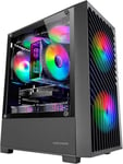 MC-VORTEX, BOÎTIER GAMING MICROATX, MESH GÉOMÉTRIQUE FAÇADE, PANNEAU LATÉRAL VERRE TREMPÉ, 3 VENTILATEURS FRGB RAINBOW 120MM, MINI-TOUR PC COMPACTE AVEC DESIGN À DOUBLE CHAMBRE, NO[CLA171017]