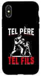 Coque pour iPhone X/XS Tel père tel fils accessoire boxeur gant boxe humour