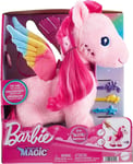 Barbie A Touch of Magic Stuffed Animals, Walk & Flutter Pegasus Plush, 11-inch