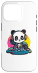 Coque pour iPhone 16 Pro Panda DJ mixant des mélodies colorées