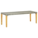 Banc de jardin meuble de patio resine gris Helloshop26