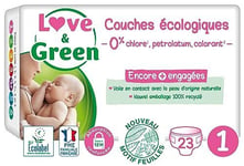 Love & Green - Couches Bébé Saines et Ecologiques - Taille 1 2-5 kg - 23 couc...