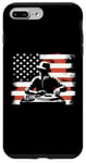 Coque pour iPhone 7 Plus/8 Plus Drapeau américain DJ – Amoureux de la platine Deejay des États-Unis patriotiques