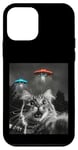 Coque pour iPhone 12 mini Maine Coon Cat Selfie avec Alien OVNI Homme, Femme, Enfant