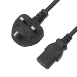 Mackertop 10A 250V 3 Pin C13 Power Cord, AC Power Cable for PC Computer Monitor Printer iMac LCD TV etc 1.6M Long