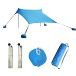 Portable Beach Shade Tent Canopy Sun Shelter with Sandbag Anchor Family Sunshade