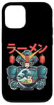 Coque pour iPhone 12/12 Pro Ramen japonais Mecha Robot Géant La Grande Vague Anime