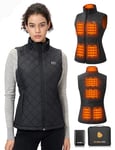 Sevdiea Gilet Chauffant Femme avec Batterie Incluse de 16000mAh 7.4V, Gilet Chauffant Matelassé Léger, gilet chauffant electrique, Gilet sans Manche Chauffante, pour les Sports de Plein Air-S