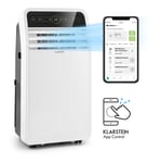 Klarstein - Climatiseur Mobile Silencieux, Smart Climatiseur 4 en 1, Mode Nuit, Déshumidificateur, Ventilateur, Mini Climatisation à Faible Conso,
