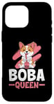 Coque pour iPhone 16 Pro Max Boba Queen - Thé au lait pour chien - Pour amoureux des perles